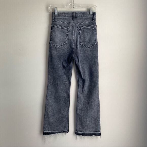 RAG & BONE Gray Casey High Rise Ankle Flared Jeans - Picture 7 of 8